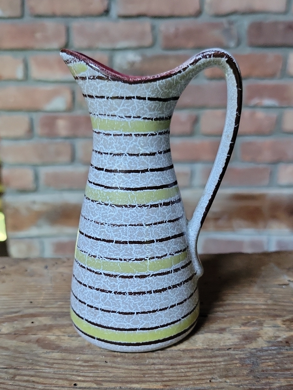 Vintage Marzi & Remy West German Pottery Crackle Glaze Jug